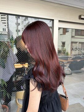 アドア 横浜(ADORE) 【ADORE 横浜】ブリーチなしワインレッドカラー