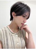 ハイライト白髪ぼかしダブルカラーインナーカラーショートボブ