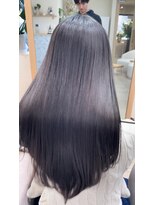 アム 表参道(am)&nbsp;小顔薄めバンググレージュレイヤーロング前髪パーマ黒髪