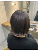 切りっぱなしボブ×シルバーベージュ＊emma日吉【個室型サロン】