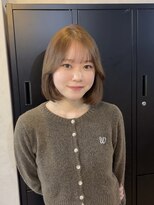 メロウ 神戸三宮(mellow) 明るめベージュブラウン×ワンカールボブ