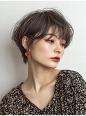 白髪ぼかし脱白髪染め似合わせショートボブ40代50代60代