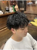 MEN’S HAIRハイライトマッシュパーマ〈理容室〉東浦和メンズ