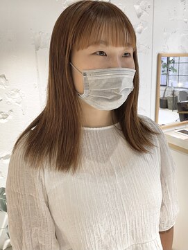 コフィー バイ メルト 吉祥寺(cofy by melt) 【中澤彩乃】ワイドバングロブヘアオレンジベージュ切りっぱなし