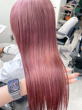 ヒビヲ(HIBIO) ダブルカラーピンクベージュピンクカラーケアブリーチミニボブ