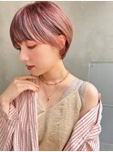 【LANY 横浜】耳掛けショート×コーラルピンク