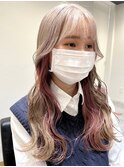 ミルクティーベージュダブルカラーインナーカラーケアブリーチ