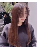 ロングストレート姫カット顔まわりカット髪質改善トリートメント