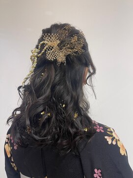 ベルクープス 天王寺店(Belle Coupes) 【BelleCoupes】卒業式 袴着付けヘアアレンジ ハーフアップ