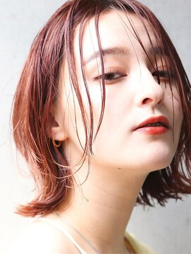 フルショウ 栄店(FURUSHO) ローズブラウンミニマルボブ　外はね　耳かけボブ