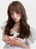 レイヤーロング韓国風くびれワンカールスモーキーbeige