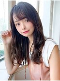 ミセス大人女子レイヤーカット前髪デザインカラーウェットヘア
