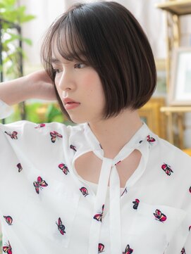 カバーヘア ブリス 志木南口駅前店(COVER HAIR bliss) オリーブグレージュヘルシースタイルミニボブc6志木20代30代40代