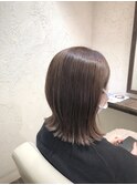 前髪あり大人外はねレイヤーボブ30代40代50代透明感カラー