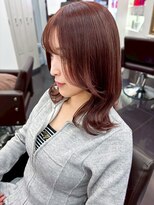 ミシェリー 新宿店(misherry)&nbsp;顔周りレイヤーくびれショートピンクベージュチェリーピンク