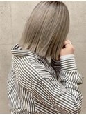 #アッシュベージュ　#切りっぱなしボブ