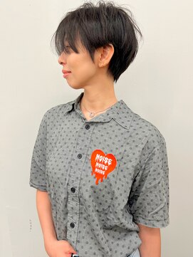 ラウンジ モリオ イケブクロ(Lounge MORIO Ikebukuro) 【morio】黒髪　センターパート　刈り上げ無し　ショートヘア♪