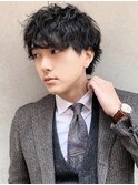 メンズ/ビジネス/就活/メンズパーマ/アッシュブラックスタイル☆