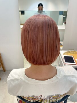  fit stand 千葉/ショートボブ/カット/パーマ/ダブルカラー/トリートメント/縮毛矯正 イメチェン/ピンクベージュ/アンブレラカラー[千葉]