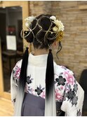 結婚式/パーティー/ヘアセット/ツインテール/花冠/パールピン