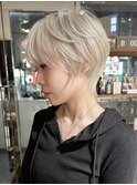 大人女性ハイトーンショートコンパクトショートウルフ