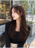 髪質改善くびれレイヤーロング韓国シースルーバング美髪艶髪