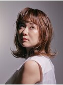 毛先だけパーマの外ハネボブ