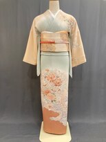 セットサロン フルール(Fleur)&nbsp;正絹訪問着No.9/【うぐいすオレンジ】