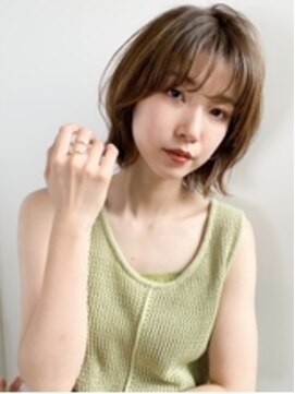 アドレバイハピネス(ADORE by happiness) くすみショコラベージュカラーショートボブルフ　20代30代40代