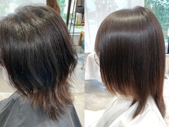イツキ ヘアーデザイン(ITSUKI hair design)の写真/【話題の酸性ストレート取り扱いサロン】髪質改善にも◎柔らかく自然なツヤ髪でナチュラルなシルエットへ。
