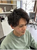 ツイストスパイラルパーマセンターパート<理容室>川口鳩ヶ谷55