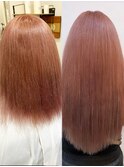 シールエクステ/イルミナカラー/セミロング/オレンジブラウン