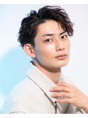 波巻きパーマメンズツイストスパイラルパーマツーブロック