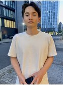 men's/束感黒髪ナチュラル人気流行センターパート韓国風