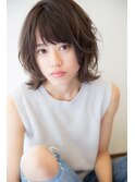 くびれヘア韓国風巻きアプリコットオレンジ夏ハイライトカラー