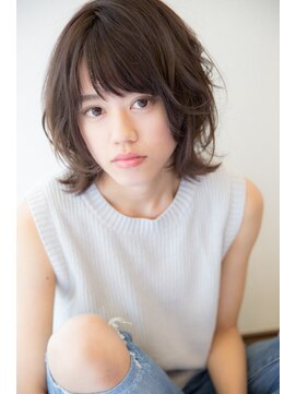 クシュ 所沢西口プロぺ通り(kusyu... ) くびれヘア韓国風巻きアプリコットオレンジ夏ハイライトカラー