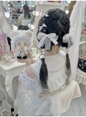 お団子ツイン/リボンヘア／イベントヘア