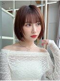 30代前下がりレイヤーボブで絶壁解消！小顔に見えるひし形