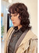 つむじ ミディアムレイヤーパーマ