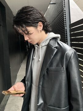 シオ ヘアー デザイン(Sio. hair design) メンズミディアム 耳掛け グランジパーマ