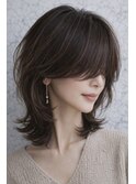 【LE】オリーブグレー/クラゲヘアー/ココアベージュ/レイヤー