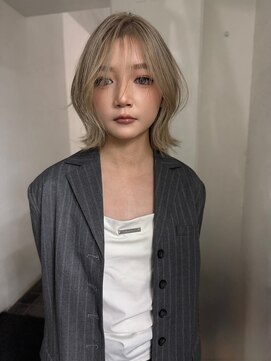 サンクプロジェクト(cinq PROJECT) ブリーチダブルカラーラベンダーミルクティーグレージュレイヤー