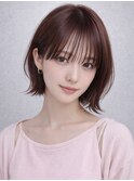 外ハネボブ 髪質改善 ピンクブラウン 顔周りカットアッシュ