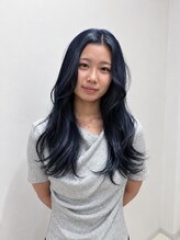 サラ 山口店(SARA) 韓国風レイヤー+艶髪ネイビーブルー