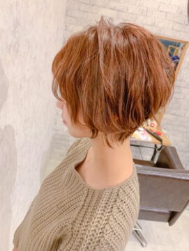 パルフェ ヘアー バイ オーク 九大学研都市(parfait hair byOAK) オレンジベージュ☆ショートボブ