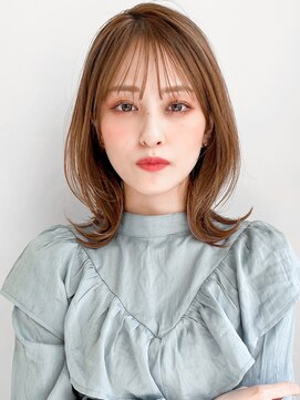 リヤン 表参道(lyann) ケアカラー小顔美髪こなれミディ薄めバング似合わせカット