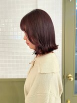 エミィ(emme)&nbsp;【emme×石崎 】外ハネミディ/レイヤーピンクカラー