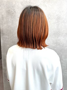 リズム バイ リンクス(Re:ism by Links) オレンジベージュ×切りっぱなしボブ