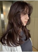 ブリーチなしダブルカラー　ブラウン　栗色