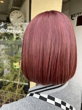 アオゾラヘアー 本店(AOZORA HAIR) チェリーピンク×丸ボブ